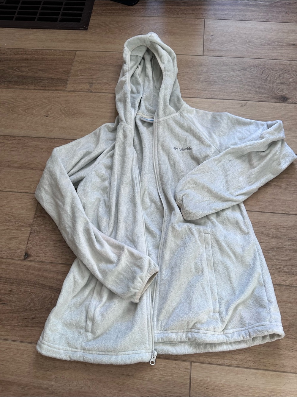 Columbia Light Gray Full-Zip Fleece Hoodie